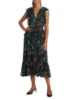 Adrienne Silk Floral Midi-Dress