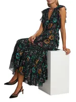 Adrienne Silk Floral Midi-Dress