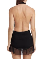 Mio Mesh Halter Minidress