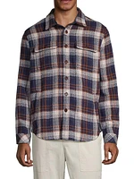 Berkshire Herringbone Plaid Button-Front Shirt Jacket