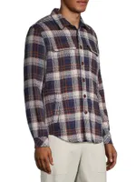 Berkshire Herringbone Plaid Button-Front Shirt Jacket