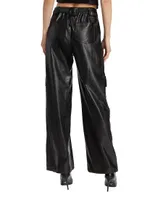 Sofia Vegan Leather Cargo Pants