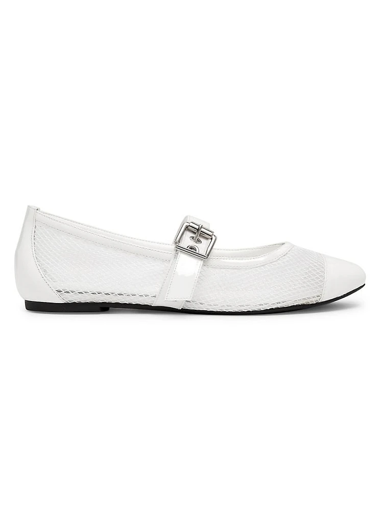 Hanna Mesh Mary Jane Ballet Flats