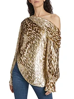 Alice Metallic One-Shoulder Blouse