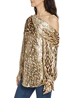 Alice Metallic One-Shoulder Blouse