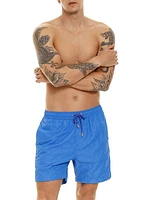 Diving Into Dreams Damson Quilted Swim Trunks