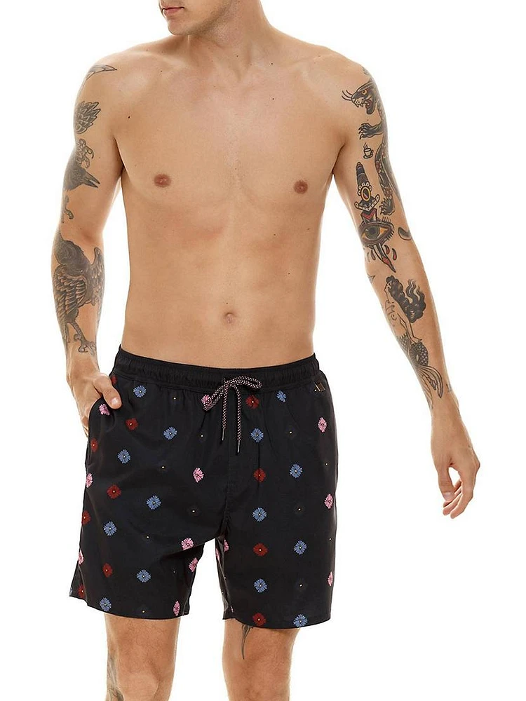 Diving Into Dreams Joe Embroidered Swim Trunks