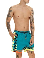 Diving Into Dreams Joe Checked Swim Trunks