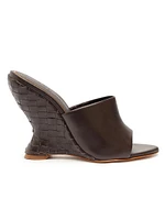 April 109MM Leather Wedge Sandals