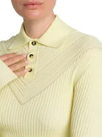 Long-Sleeve Cotton-Blend Polo