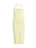 Chain-Link Halter Midi-Dress