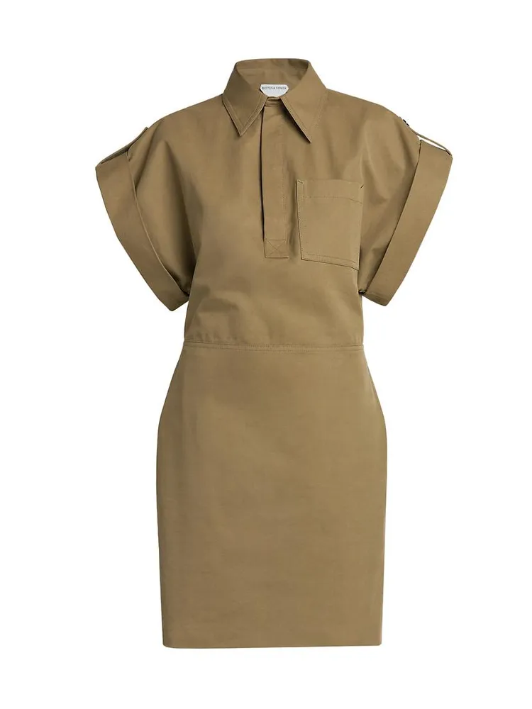 Utilitarian Cotton Gabardine Minidress