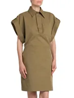 Utilitarian Cotton Gabardine Minidress