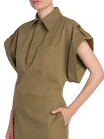 Utilitarian Cotton Gabardine Minidress