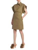 Utilitarian Cotton Gabardine Minidress