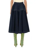 Tiered Pleated Midi-Skirt