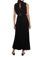 Fleur Embellished Velvet Maxi Dress