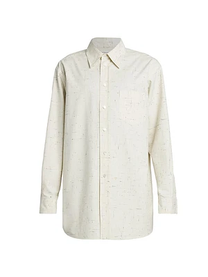 Criss Cross Cotton Button-Front Shirt