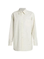 Criss Cross Cotton Button-Front Shirt