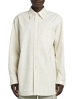 Criss Cross Cotton Button-Front Shirt