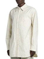 Criss Cross Cotton Button-Front Shirt