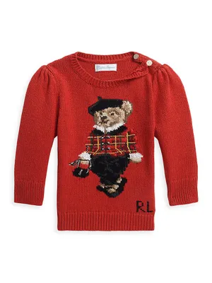 Baby Girl's Polo Bear Cotton Sweater