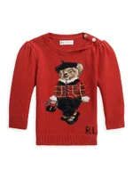 Baby Girl's Polo Bear Cotton Sweater