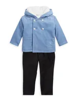 Baby Boy's Double-Breasted Hooded Jacket