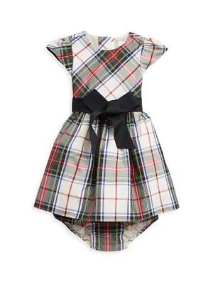 Baby Girl's 2-Piece Plaid Dress & Bloomers