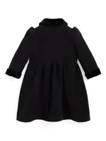 Baby Girl's Wool Velvet-Trim Coat