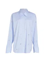 Monica High-Low Crystal Cotton Shirt