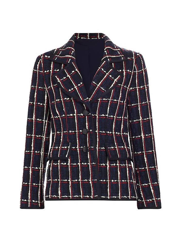 Check Tweed Single-Breasted Jacket