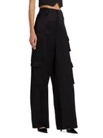 Satin Cargo Pants