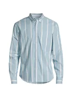 Striped Poplin Button-Down Shirt