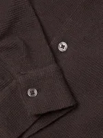 Waffle-Knit Button-Front Shirt
