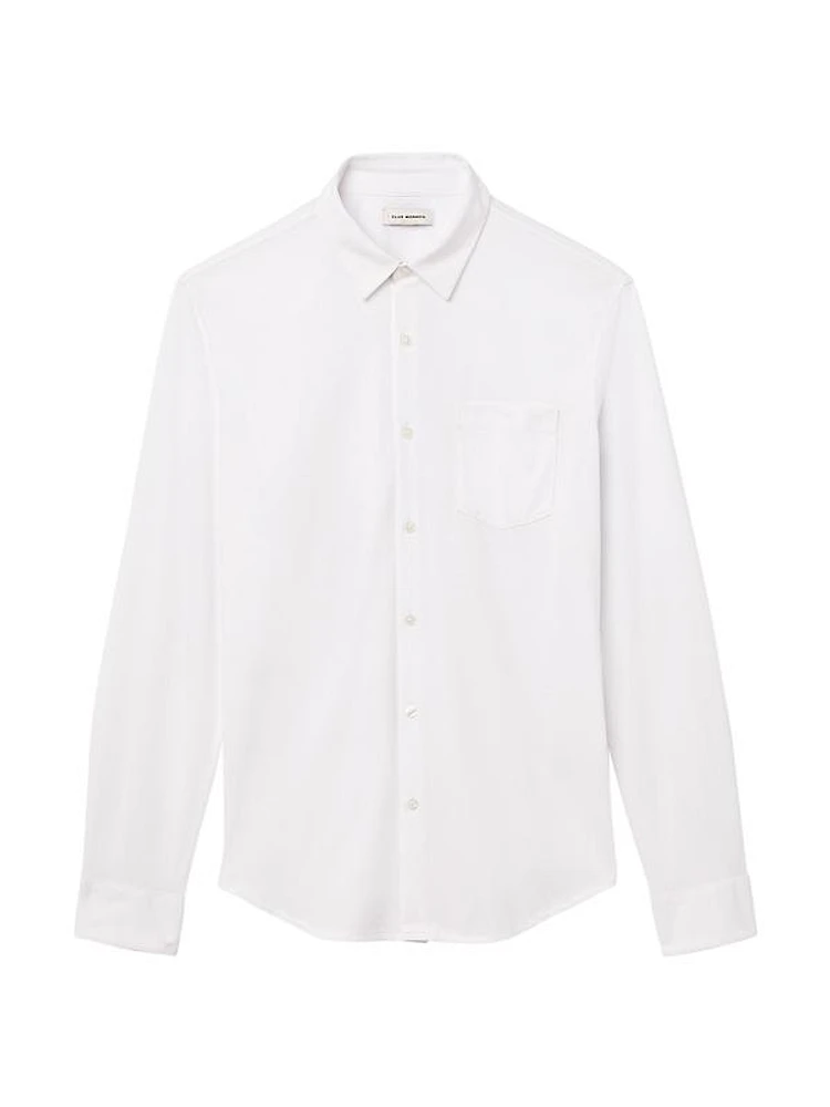 Cotton-Blend Button-Front Shirt