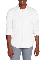 Cotton-Blend Button-Front Shirt