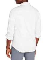 Cotton-Blend Button-Front Shirt