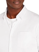 Cotton-Blend Button-Front Shirt