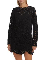 Dana Embroidered Velvet Dress