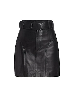 Cedric Belted Leather Mini Skirt