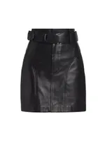 Cedric Belted Leather Mini Skirt