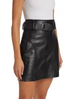 Cedric Belted Leather Mini Skirt