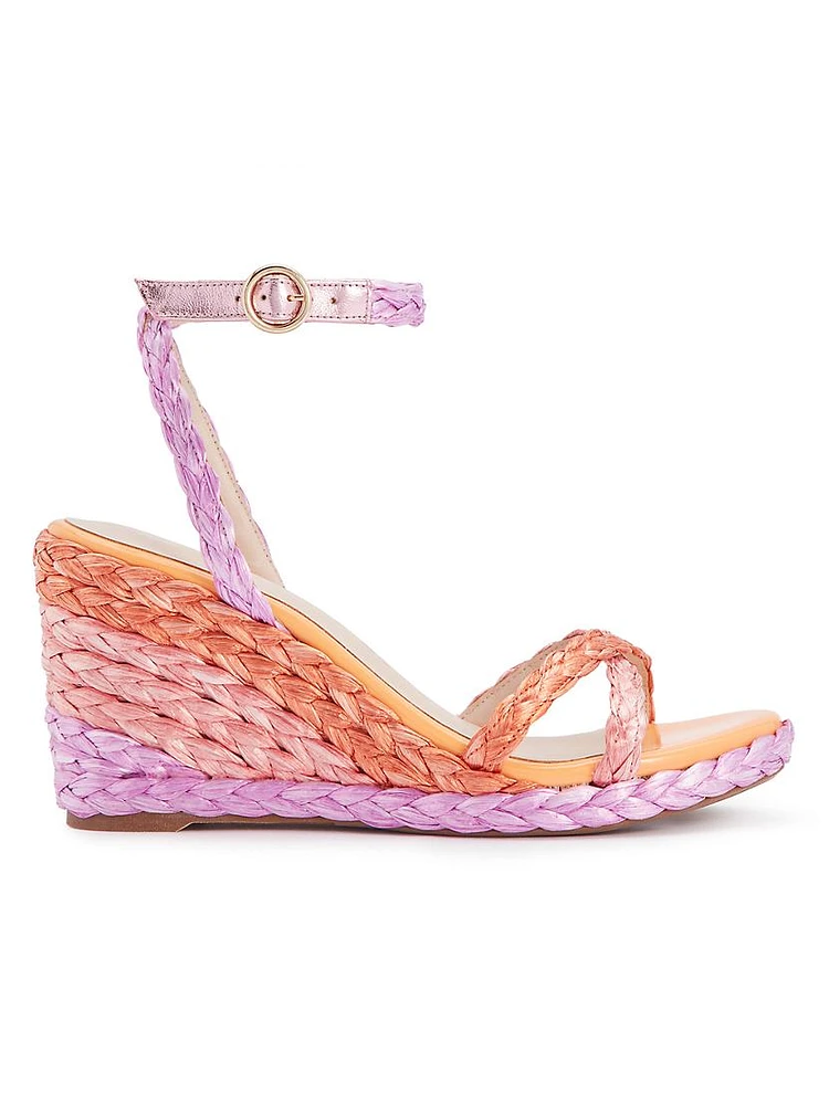 Ines 90MM Raffia Wedge Sandals