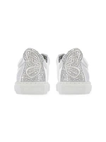 Butterfly Metallic Leather Low-Top Sneakers