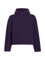 Cropped Hooded Fleece Jacket