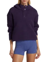 Cropped Hooded Fleece Jacket