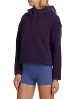 Cropped Hooded Fleece Jacket