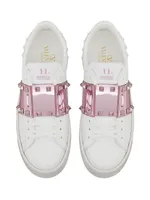 Platform Rockstud Untitled Sneakers Calfskin Leather With Mirror-Effect Band