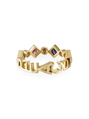 Tattoo Candy 14K Yellow Gold & Purple Sapphire Ring